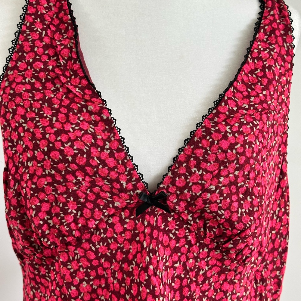 Red Floral Sleeveless Casual Summer Dress